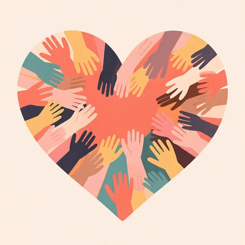 抽象艺术：汇聚的爱心